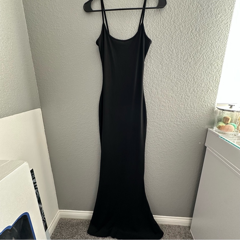 Full length black dress